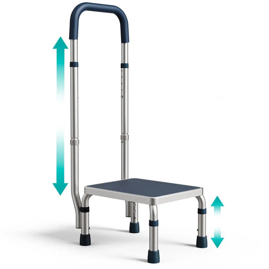Adjustable Step Stool with Handle - 300 lb Capacity