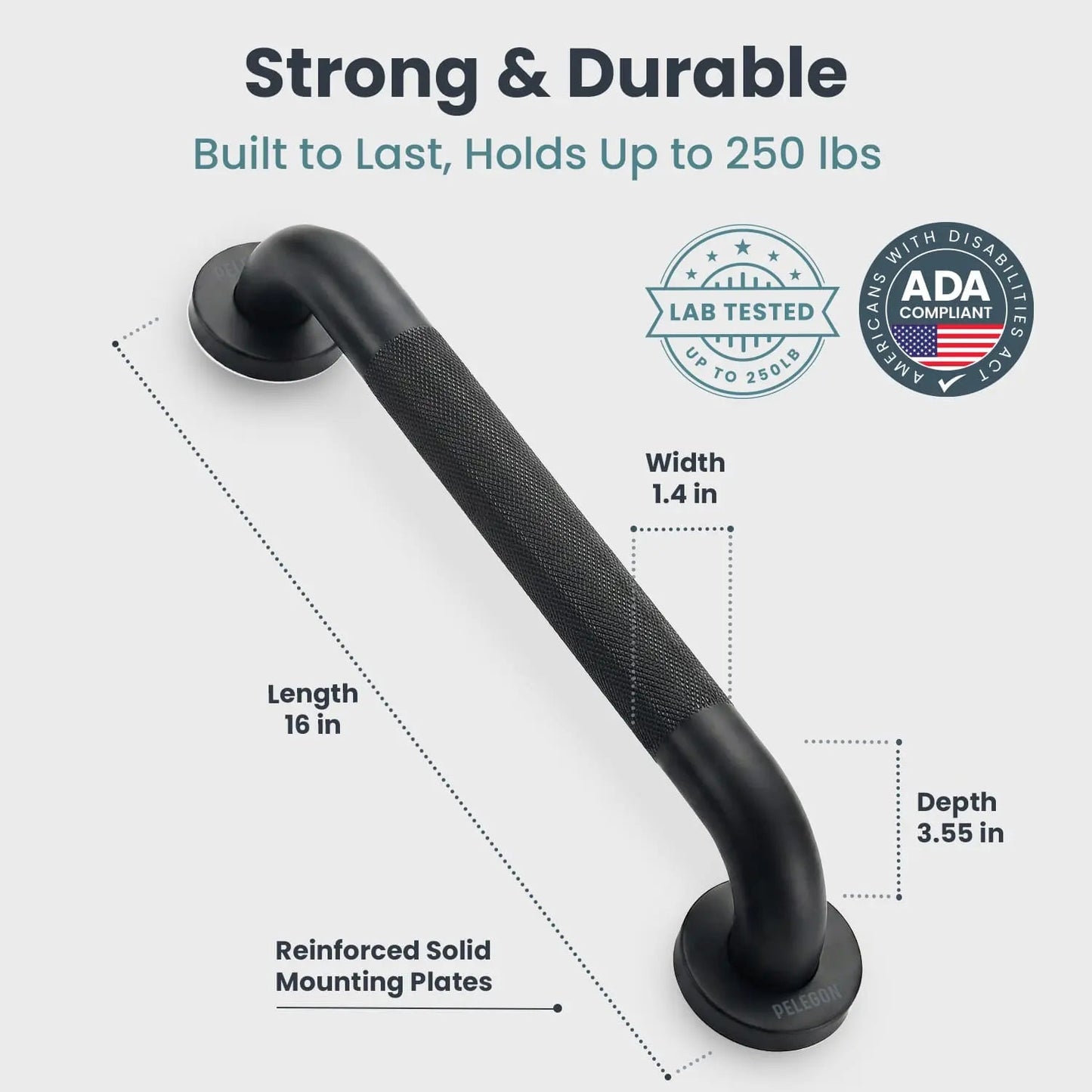 Shower Grab Bars 16” 2-Pack