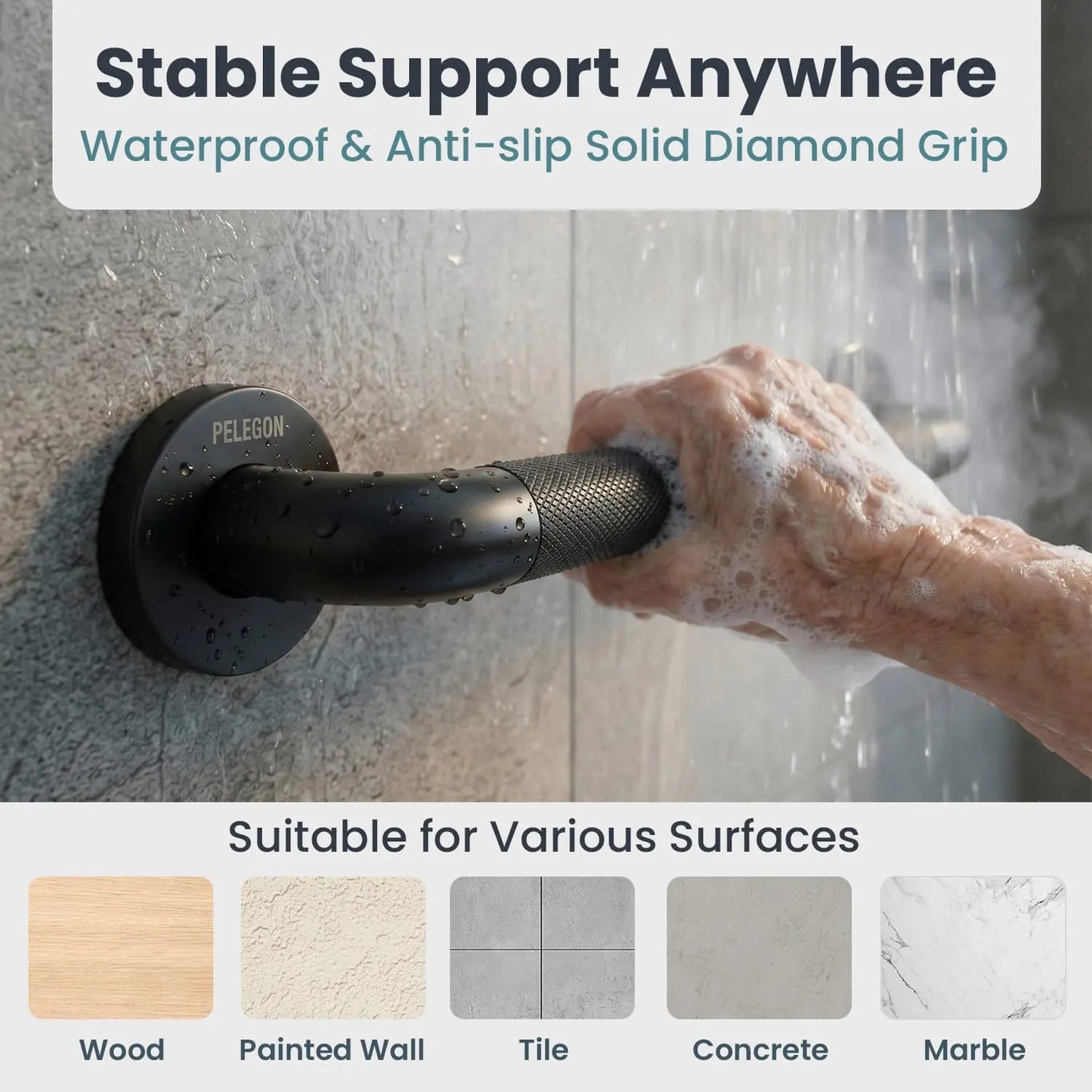 Shower Grab Bars 16” 2-Pack