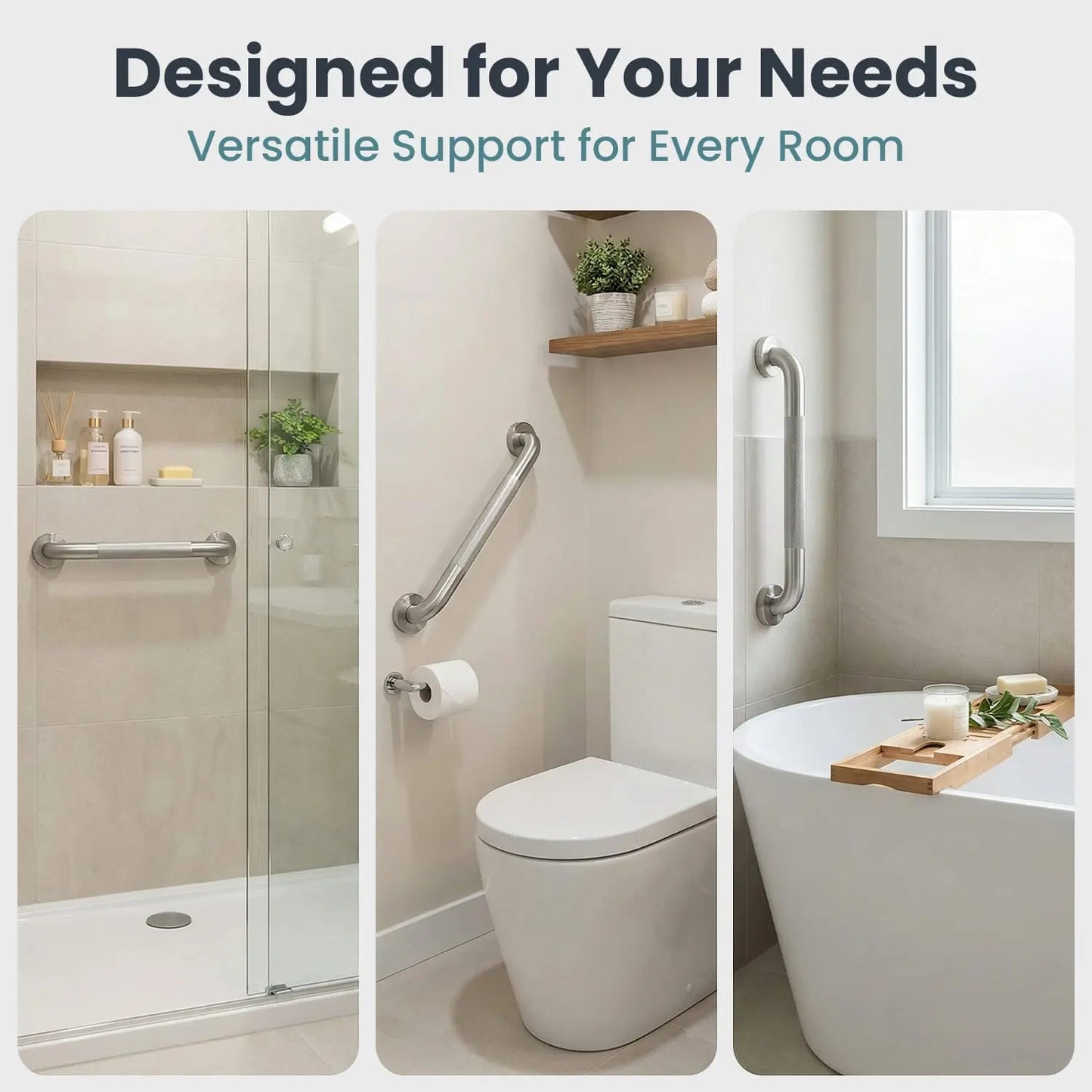 Shower Grab Bars 16” 2-Pack