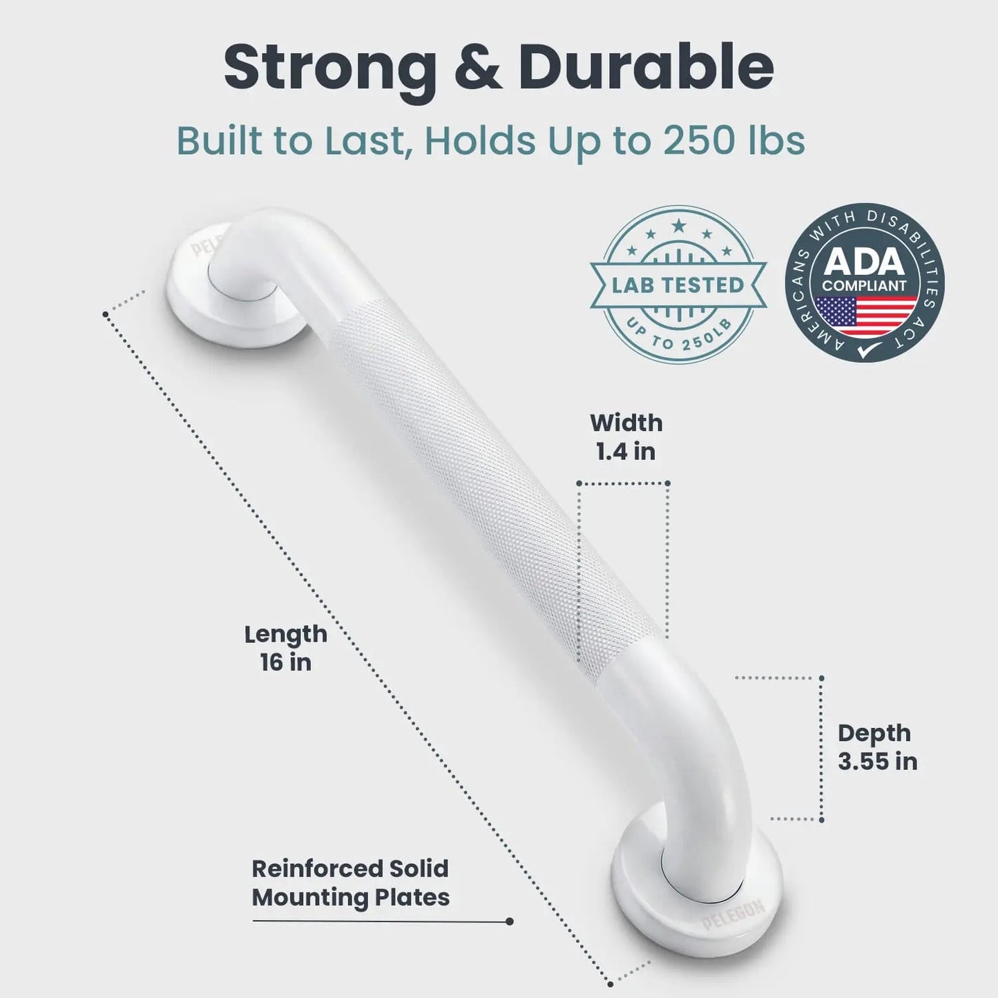 Shower Grab Bars 16” 2-Pack