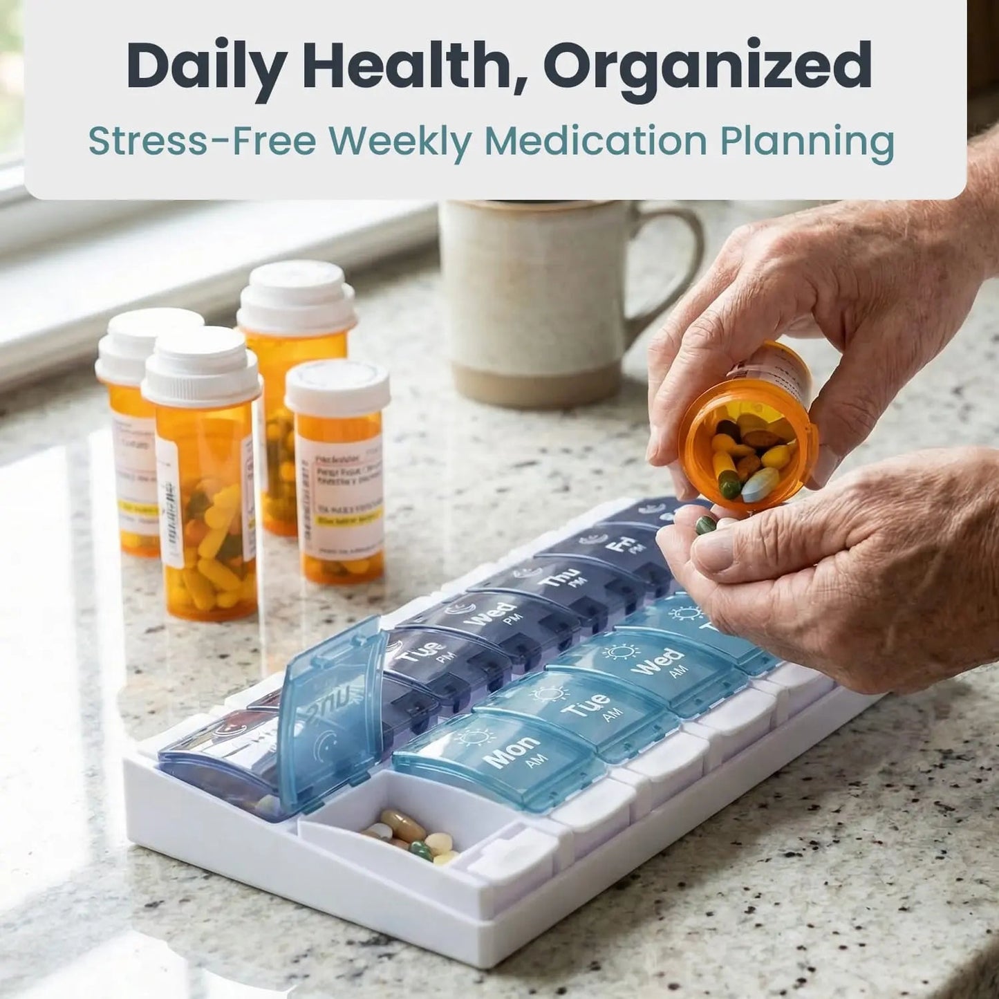 AM/PM Weekly Pill Organizer (7-Day)