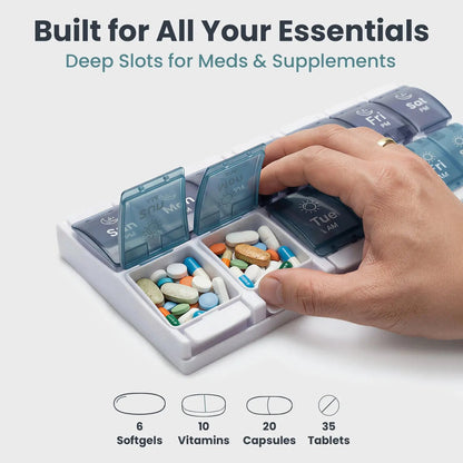 AM/PM Weekly Pill Organizer (7-Day)
