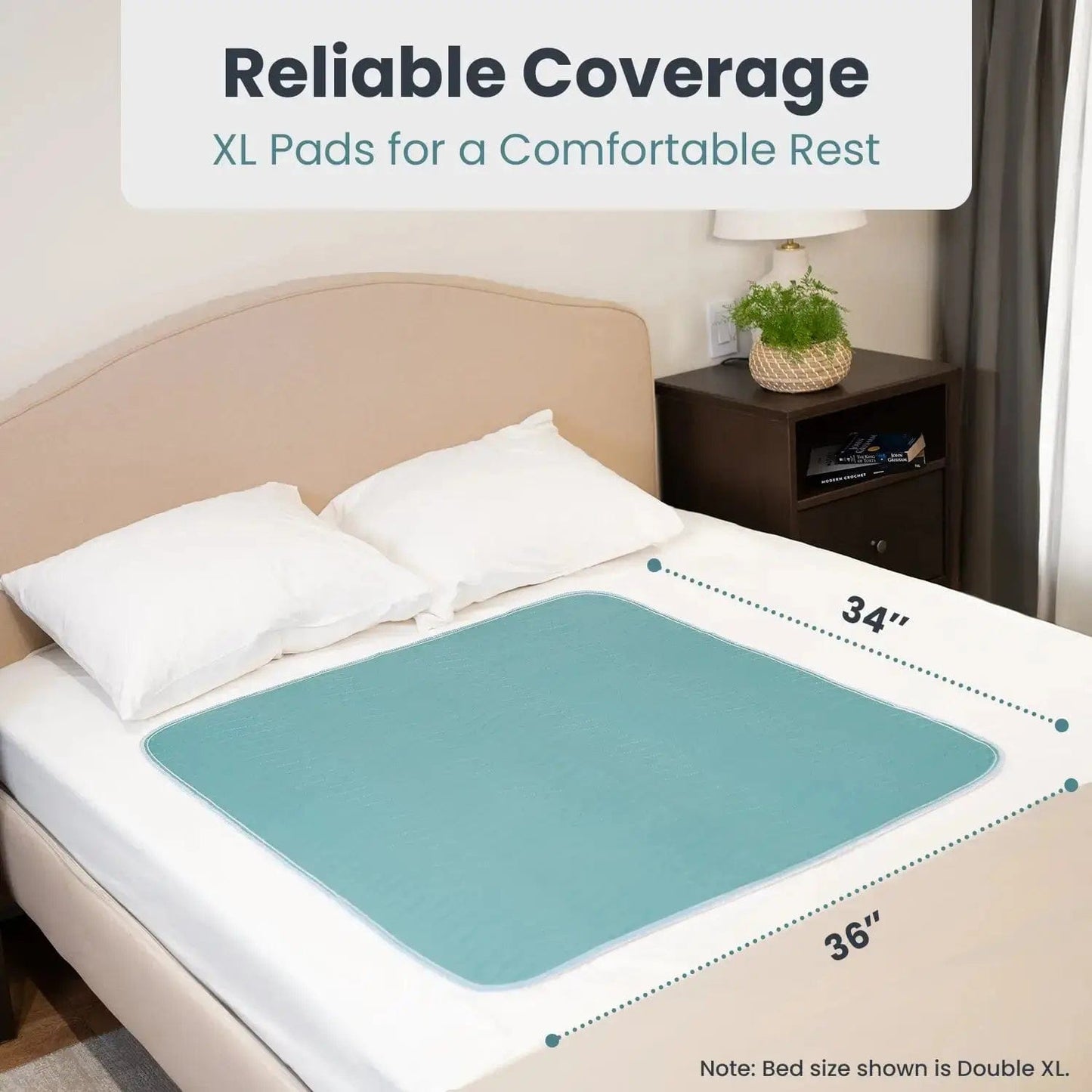 Washable Reusable Bed Pads for Incontinence (34" x 36")