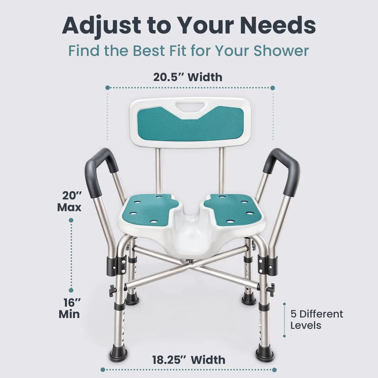 U-Shaped Shower Chair (450lb Capacity)