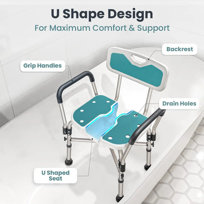 U-Shaped Shower Chair (450lb Capacity)