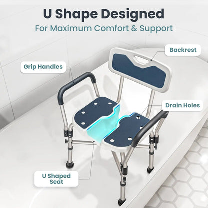 U-Shaped Shower Chair (450lb Capacity)