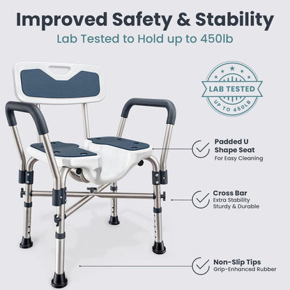 U-Shaped Shower Chair (450lb Capacity)