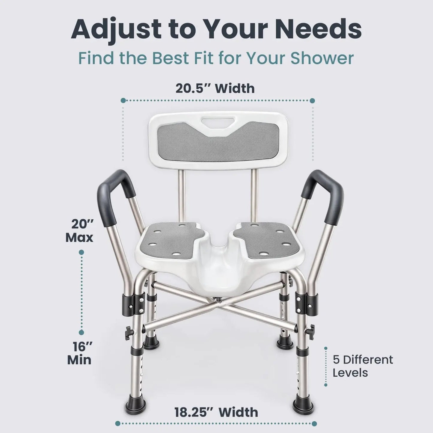 U-Shaped Shower Chair (450lb Capacity)