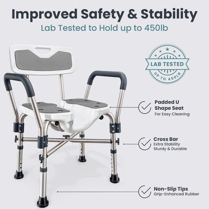 U-Shaped Shower Chair (450lb Capacity)