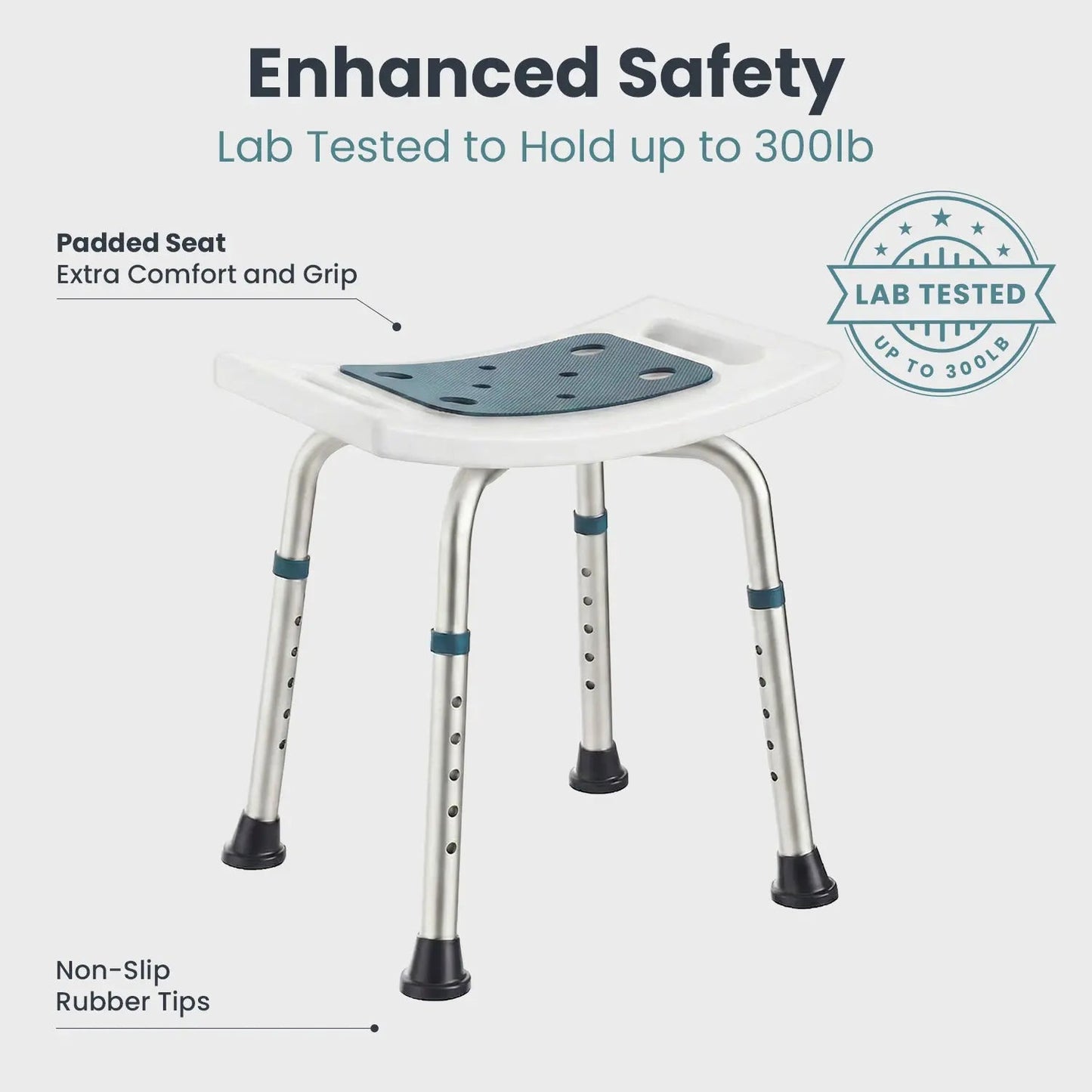Shower Stool for Adults (300lb Capacity)