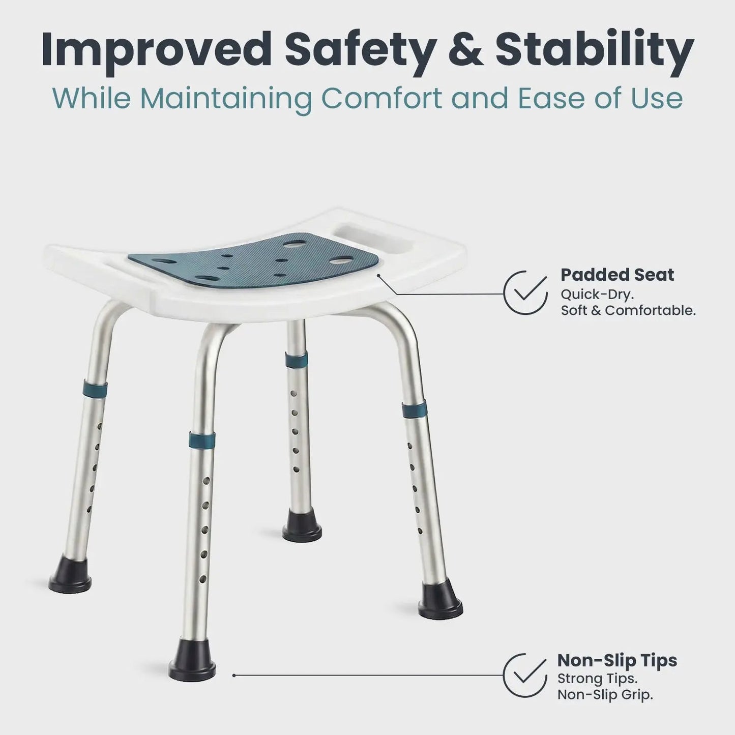 Shower Stool for Adults (300lb Capacity)