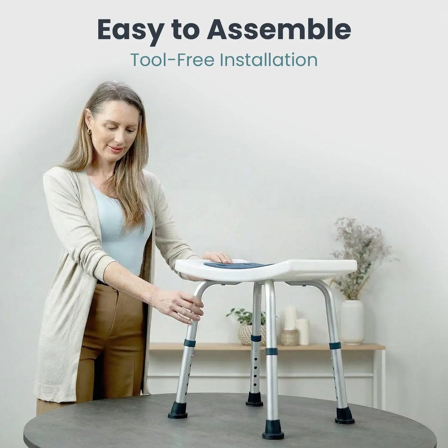 Shower Stool for Adults (300lb Capacity)