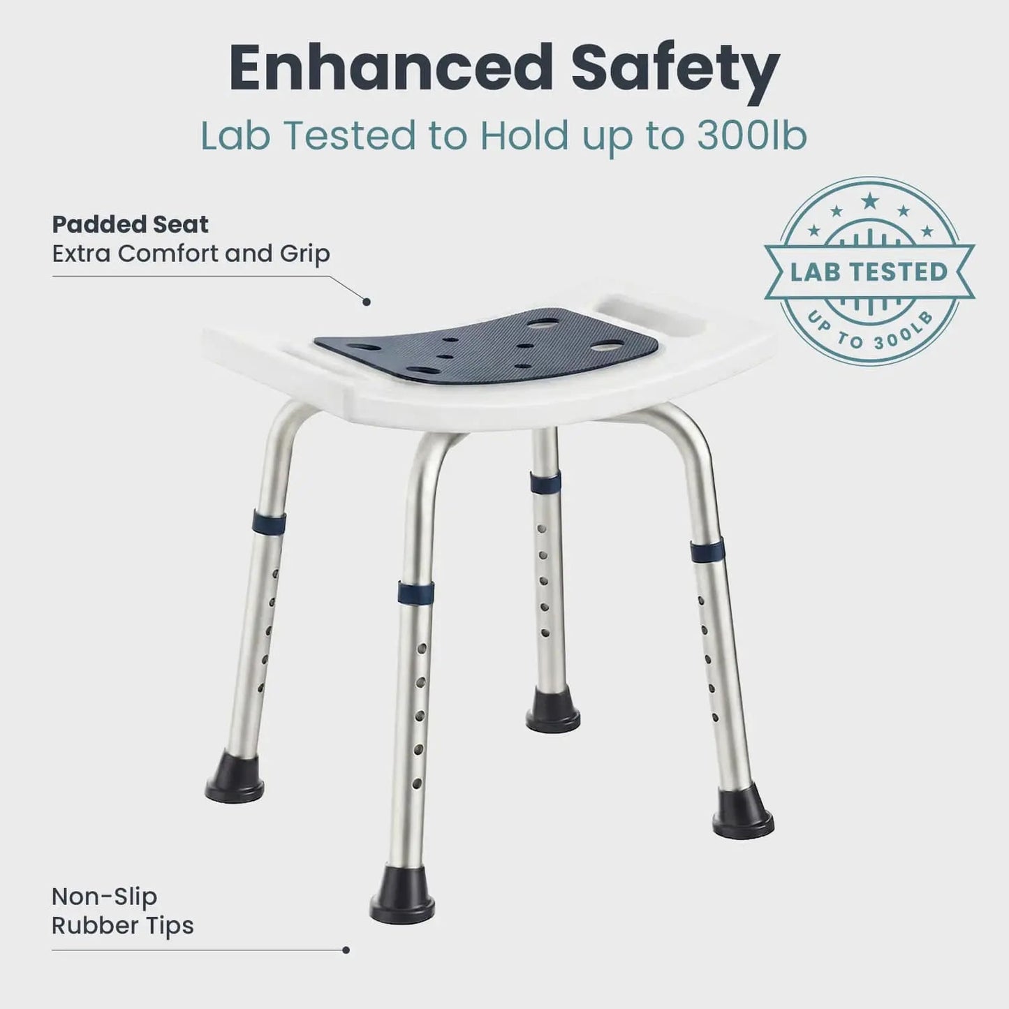 Shower Stool for Adults (300lb Capacity)