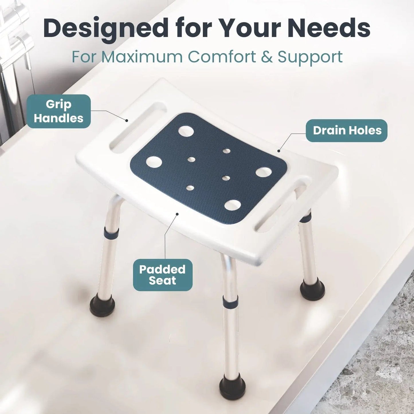Shower Stool for Adults (300lb Capacity)