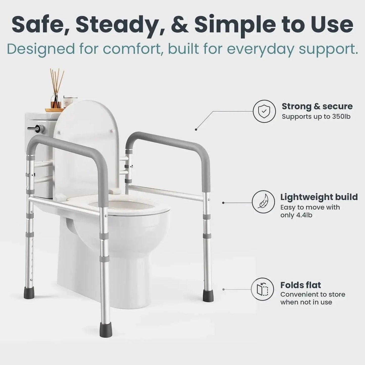 Toilet Safety Rail (350lb)