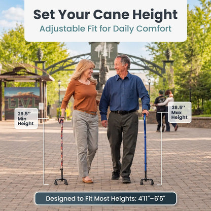 Quad Cane with 4 Prong Base (300lb Capacity)
