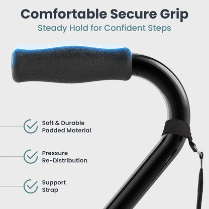 Quad Cane with 4 Prong Base (300lb Capacity)