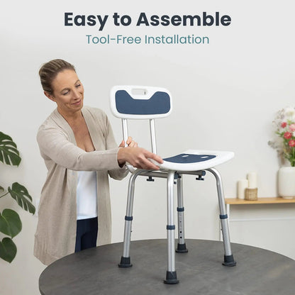 Adjustable Shower Chair with Backrest