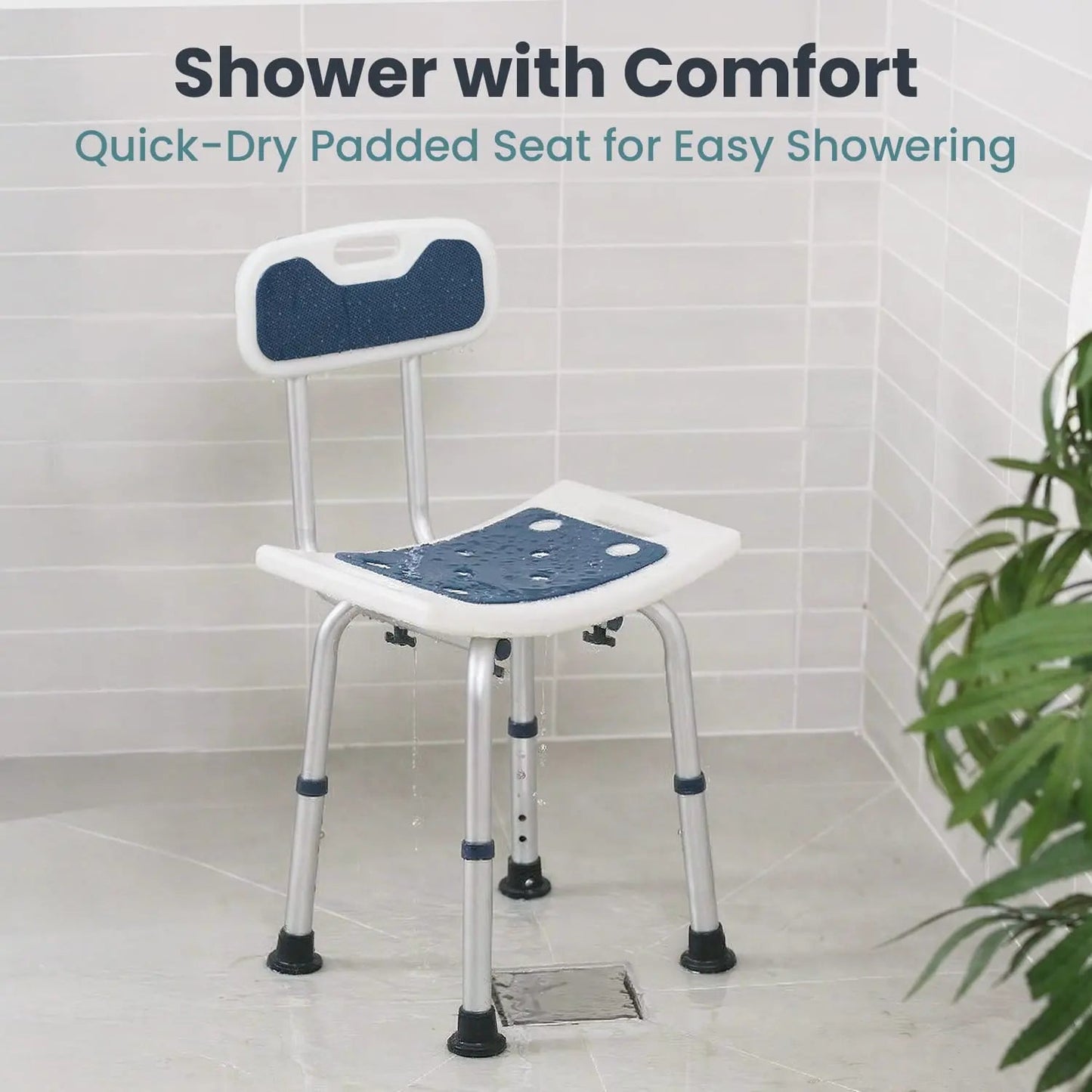 Adjustable Shower Chair with Backrest