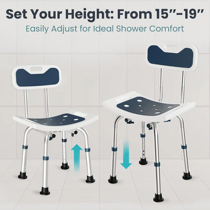 Adjustable Shower Chair with Backrest