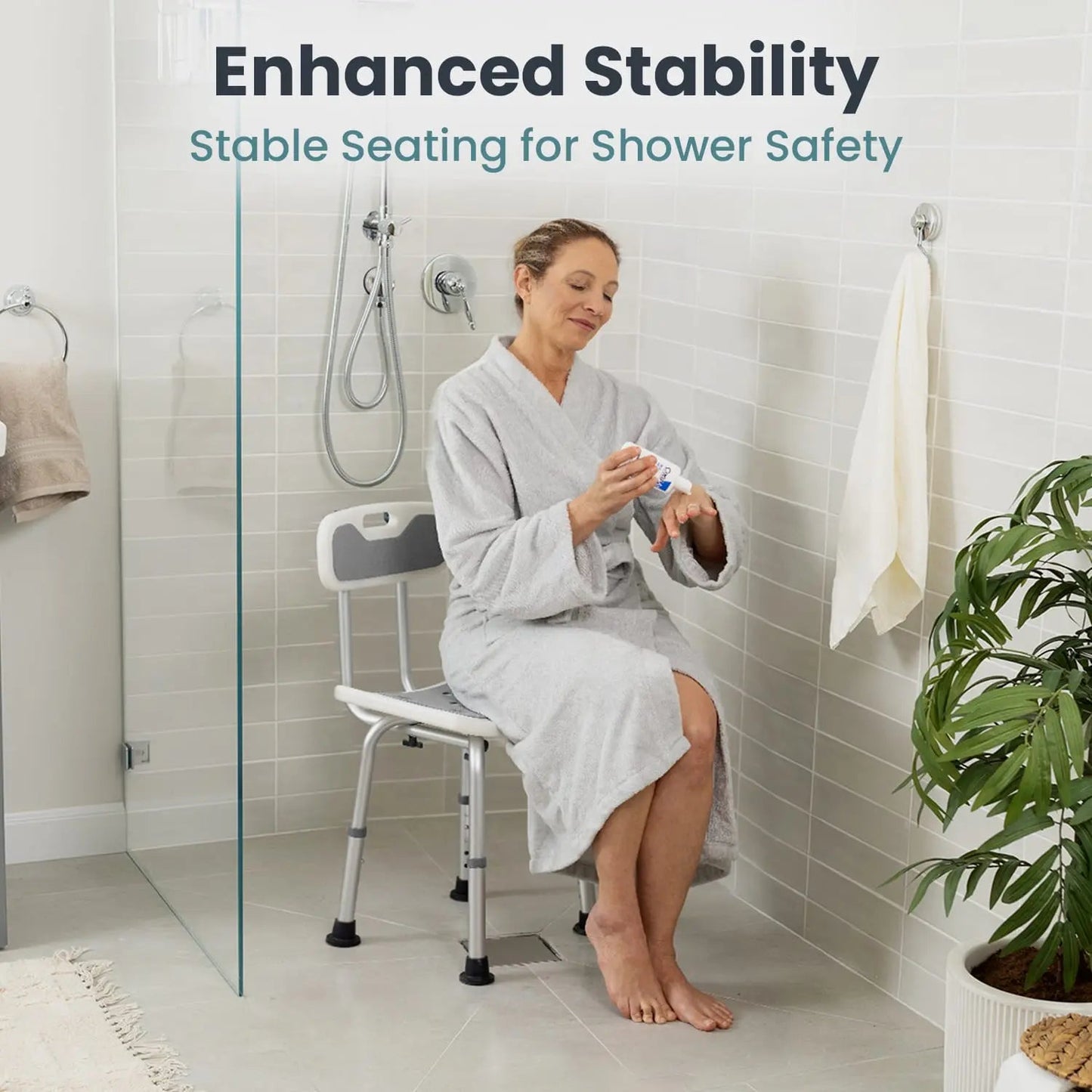 Adjustable Shower Chair with Backrest