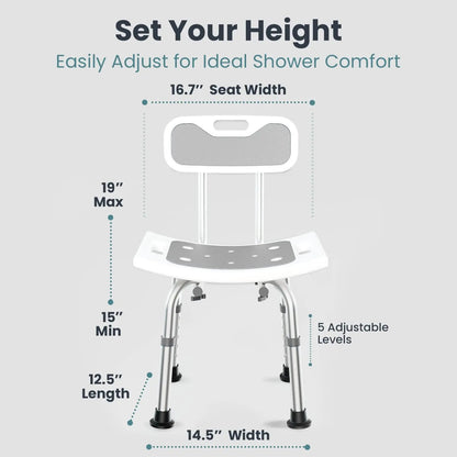 Adjustable Shower Chair with Backrest