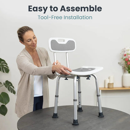 Adjustable Shower Chair with Backrest