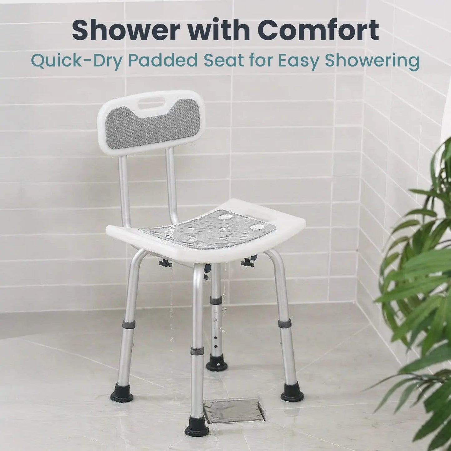 Adjustable Shower Chair with Backrest