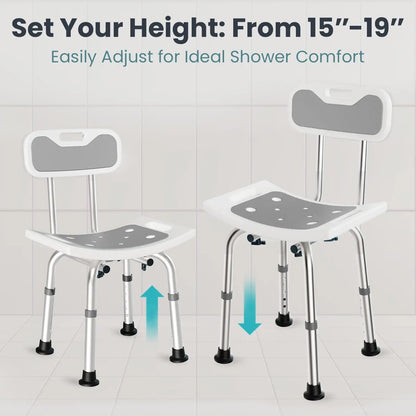 Adjustable Shower Chair with Backrest