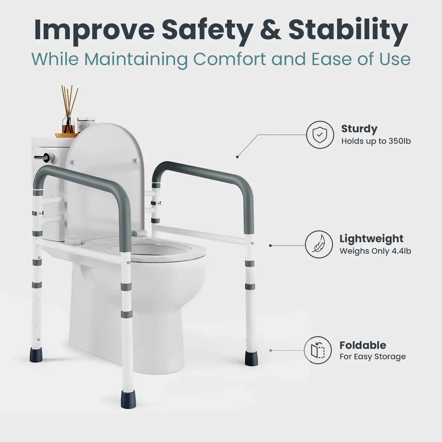 Toilet Safety Rail (350lb)
