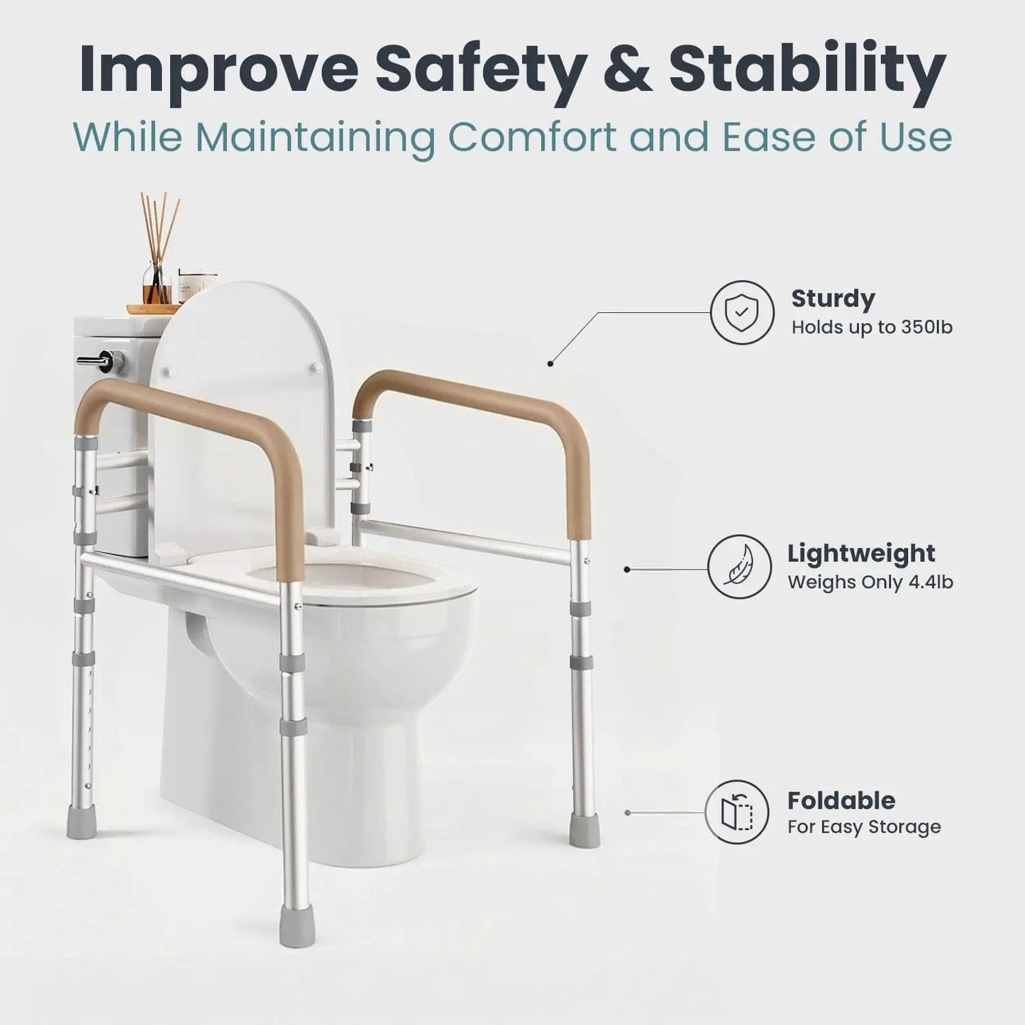 Toilet Safety Rail (350lb)