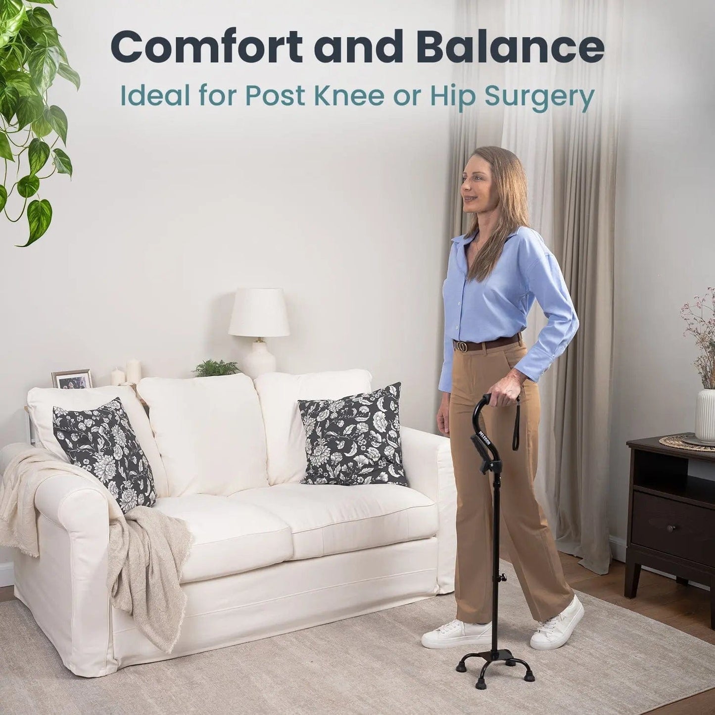Quad Cane with Extra Handle