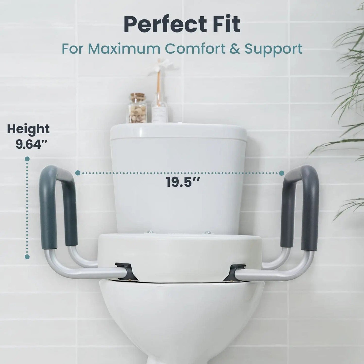 Raised Toilet Seat With Handles (300lb)